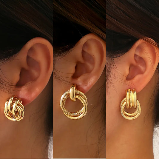 Belle 3 Gold Combo Earrings