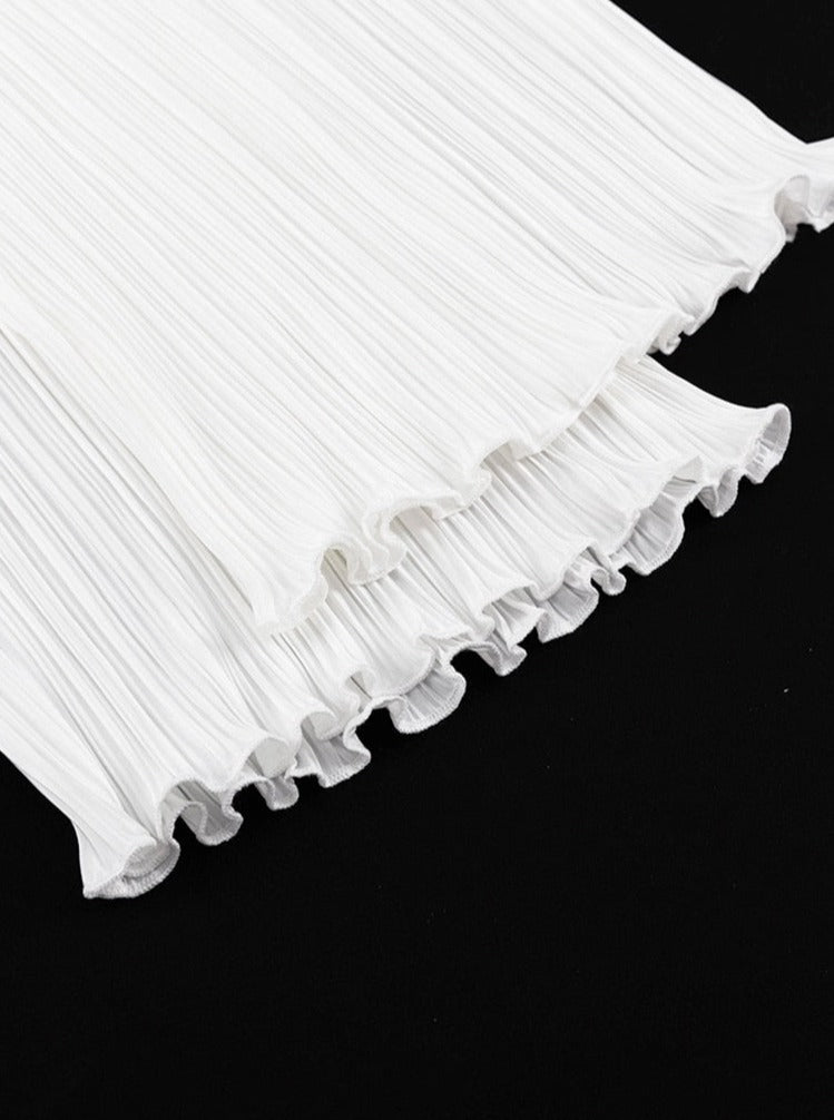 Belle White Pleated Set