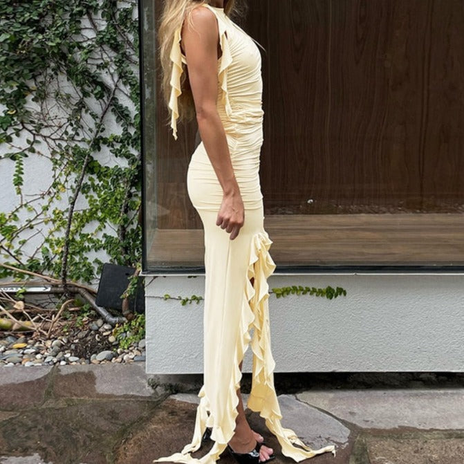 Belle Apricot Maxi Dress