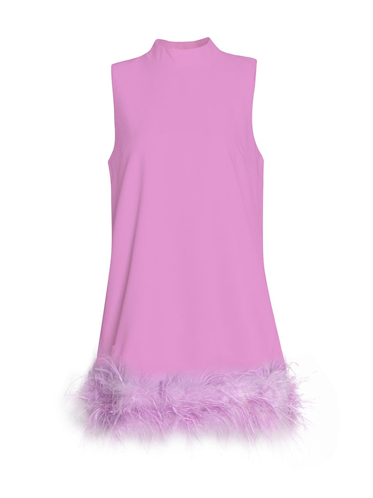 Belle Feather Fur Dress