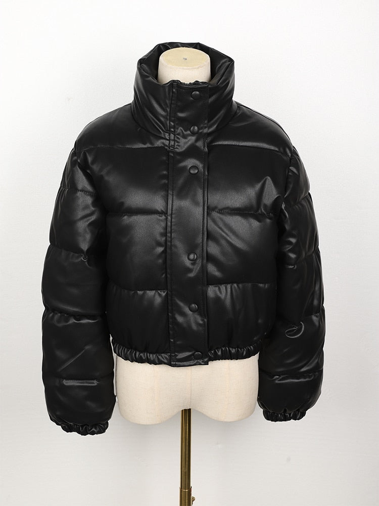 Belle Leather Puffer Jacket