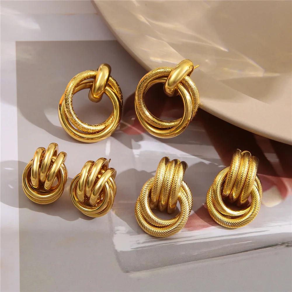 Belle 3 Gold Combo Earrings