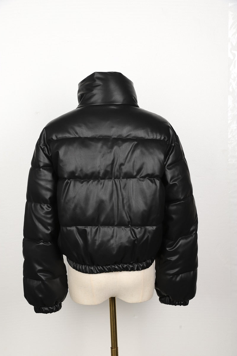 Belle Leather Puffer Jacket