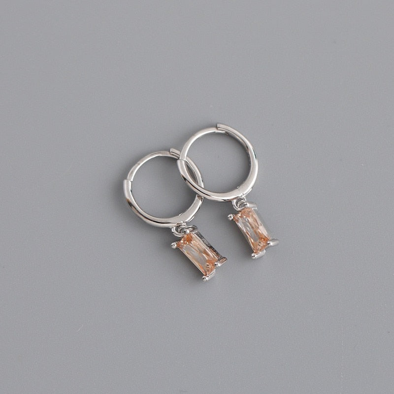 Belle Stainless Steel Crystal Hoop Earrings