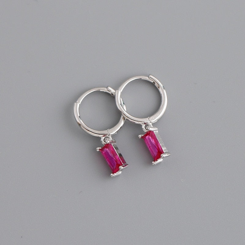 Belle Stainless Steel Crystal Hoop Earrings