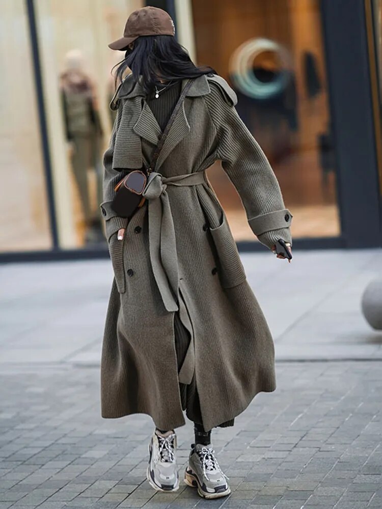 Belle Knitted Trench Style Coat