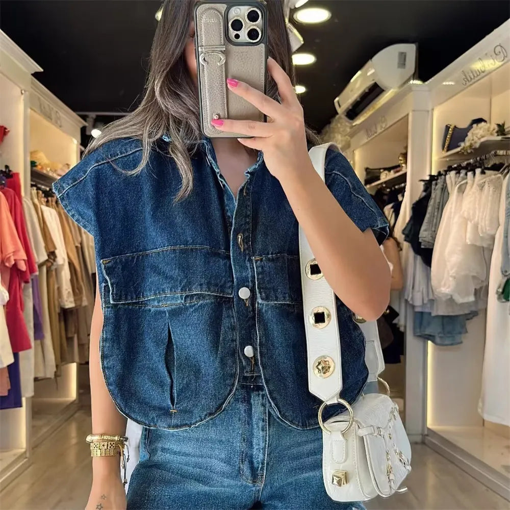 Belle Polo Denim Vest