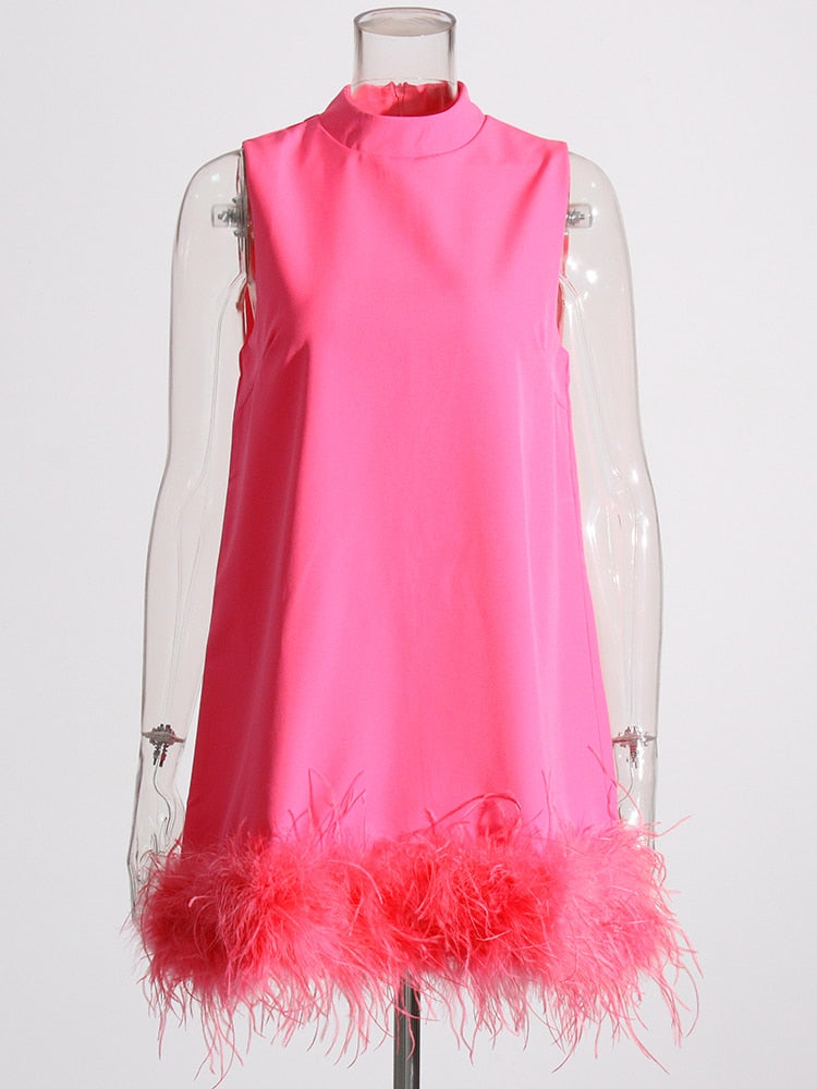 Belle Feather Fur Dress