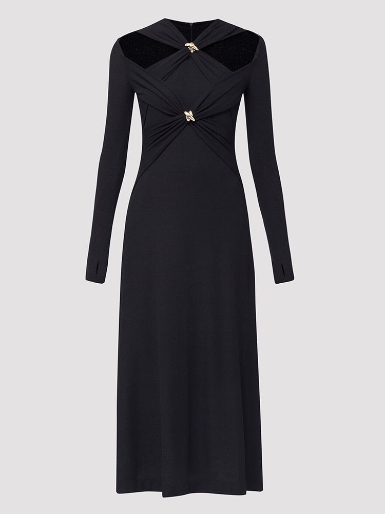 Belle V-neck luxe dress