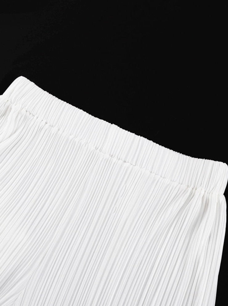 Belle White Pleated Set