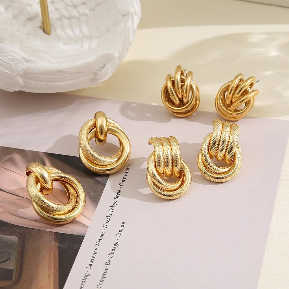 Belle 3 Gold Combo Earrings