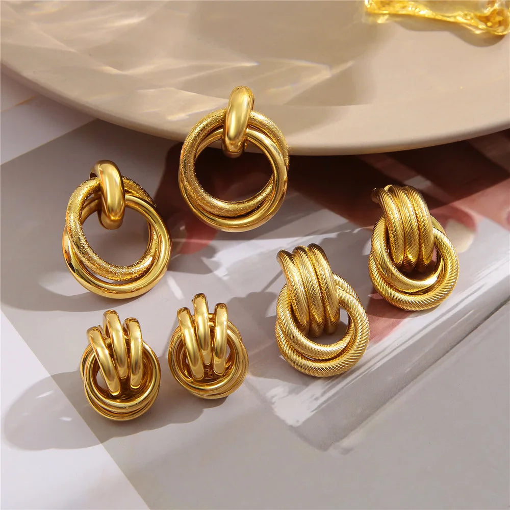 Belle 3 Gold Combo Earrings