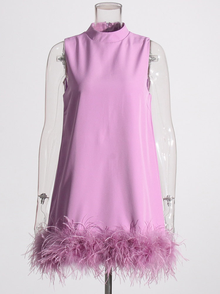 Belle Feather Fur Dress