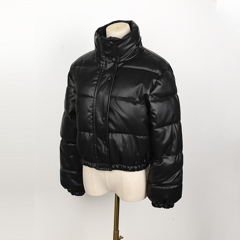 Belle Leather Puffer Jacket