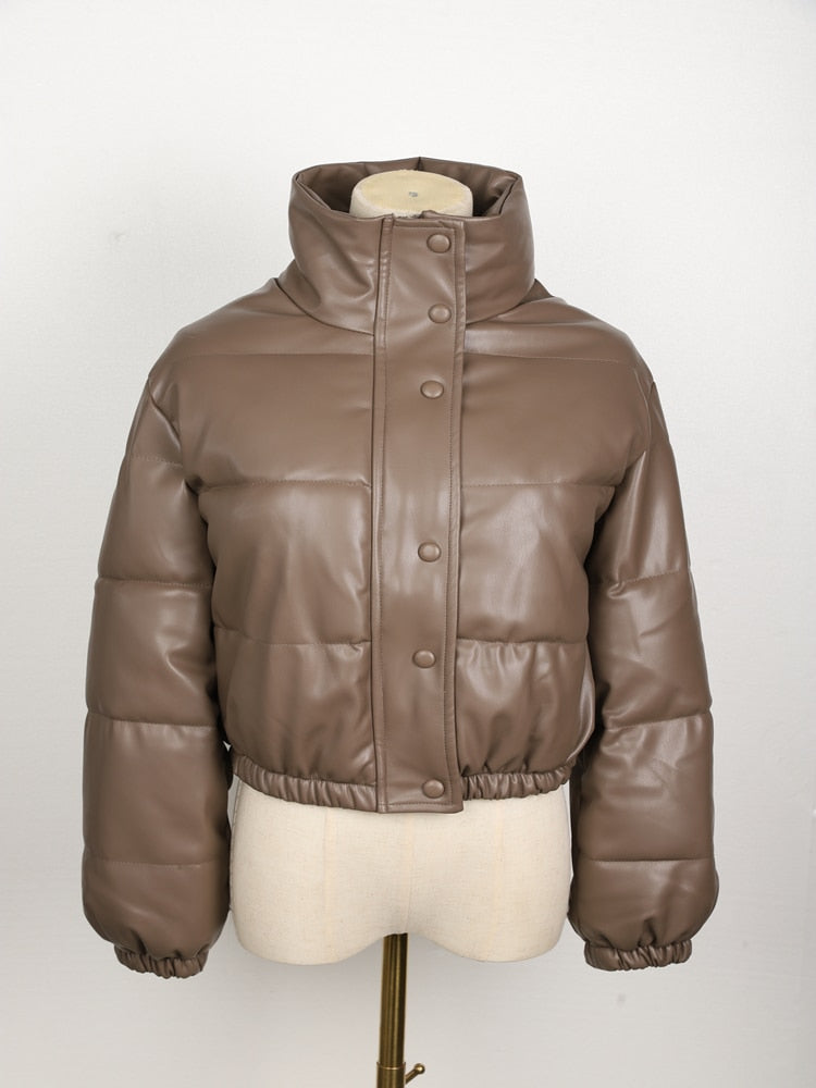 Belle Leather Puffer Jacket