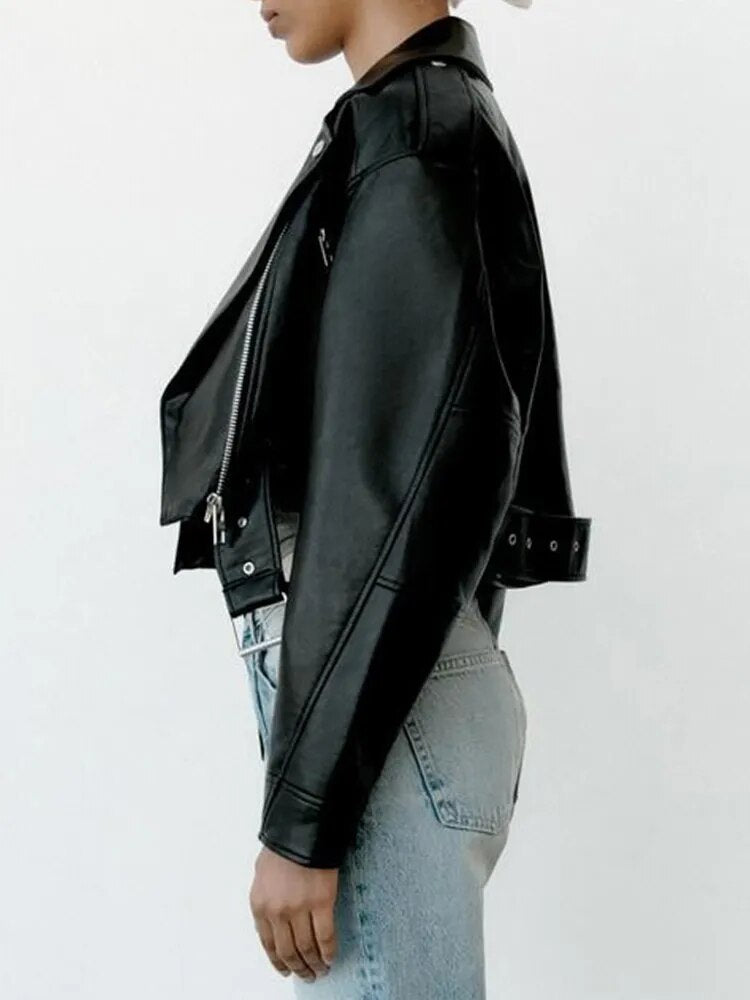 Belle leather short coat