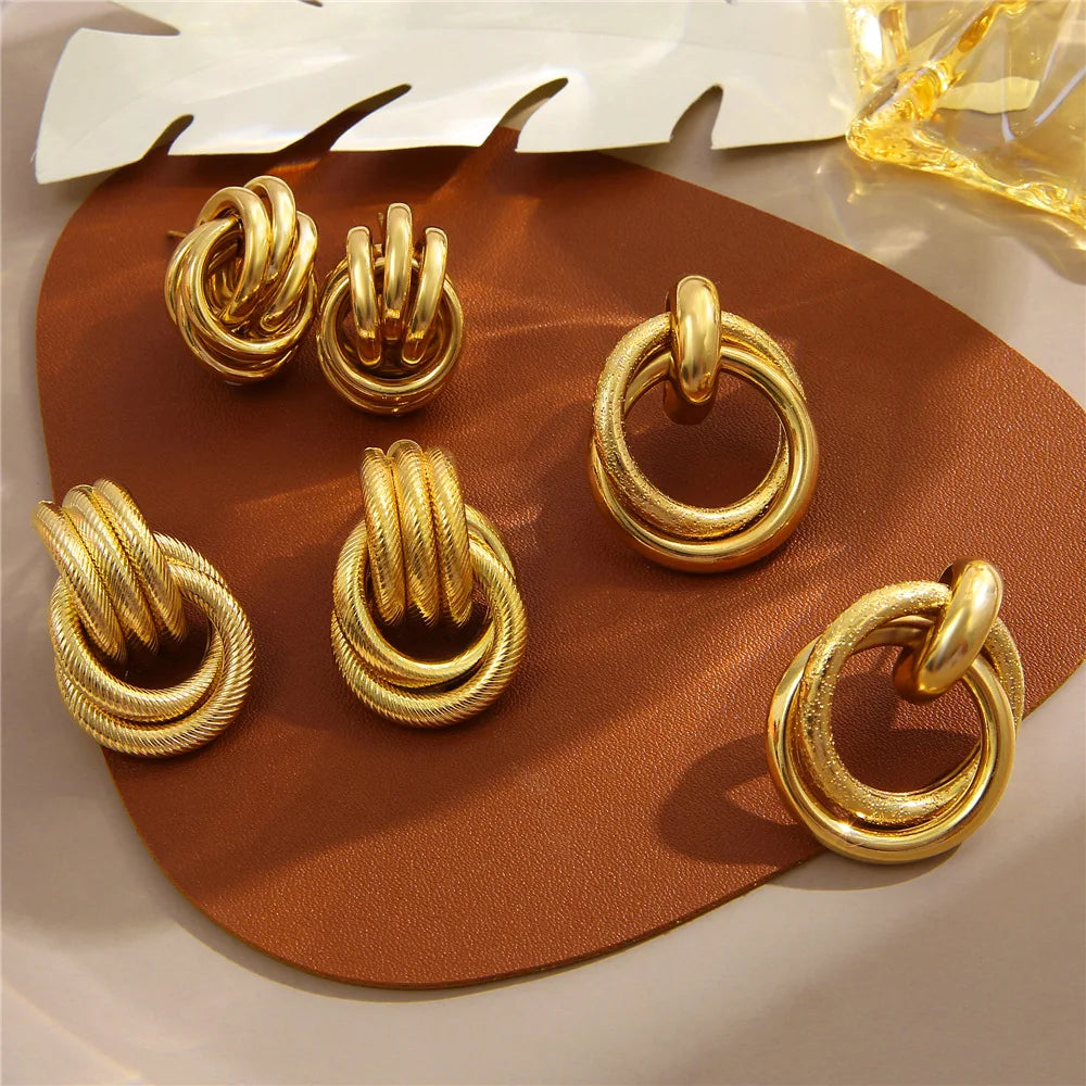 Belle 3 Gold Combo Earrings