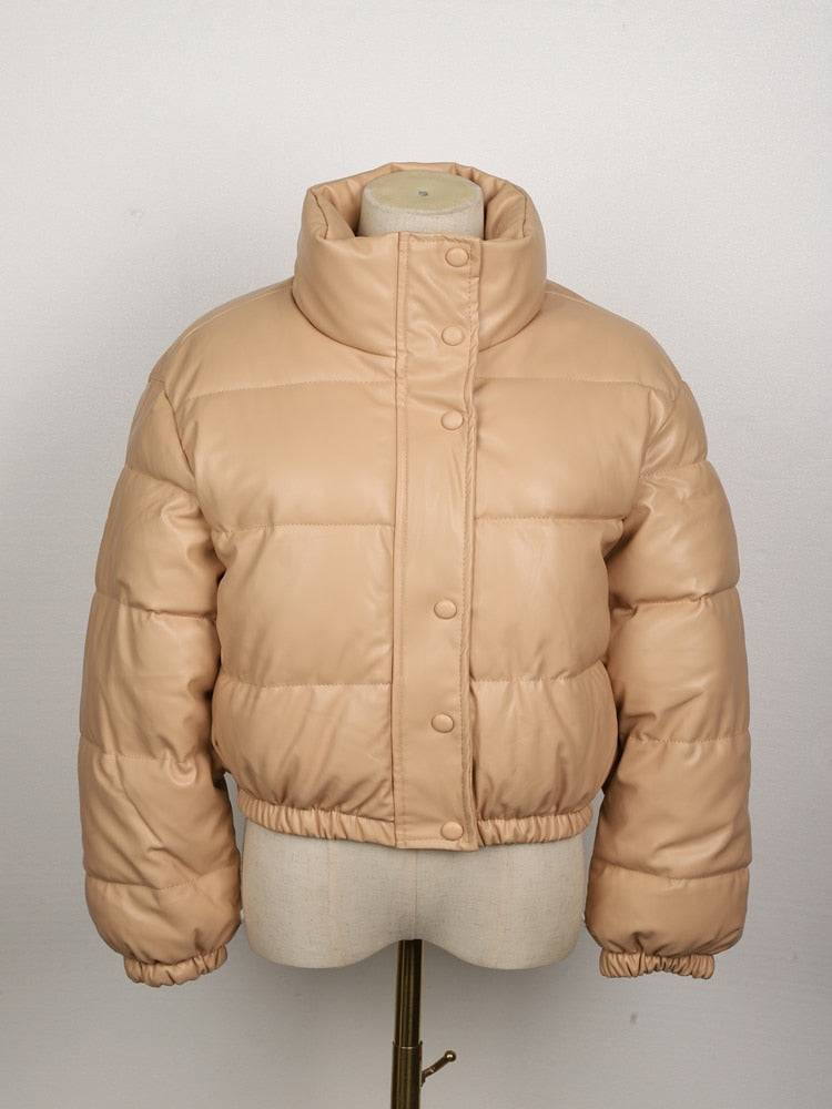 Belle Leather Puffer Jacket