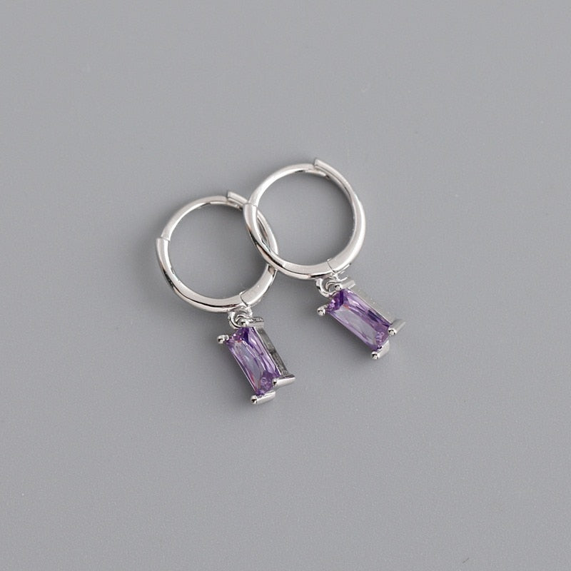 Belle Stainless Steel Crystal Hoop Earrings