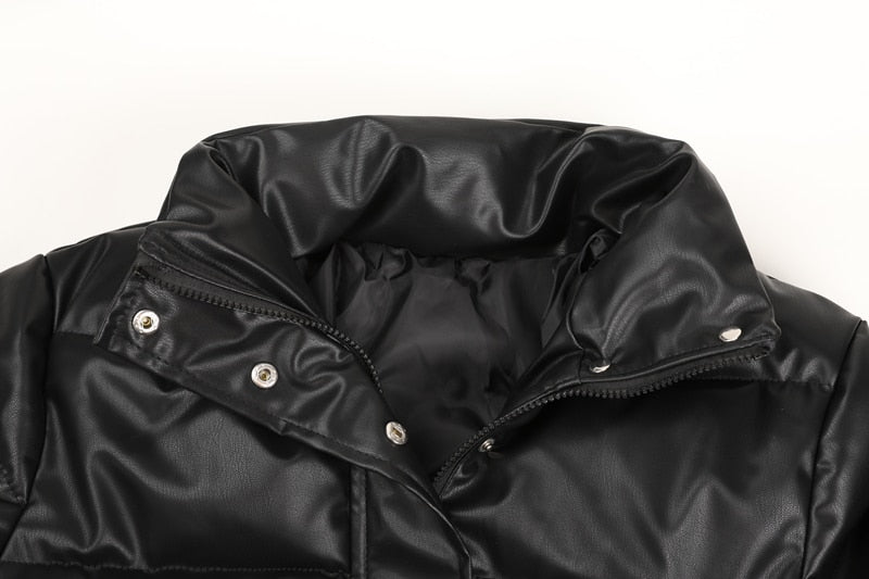 Belle Leather Puffer Jacket