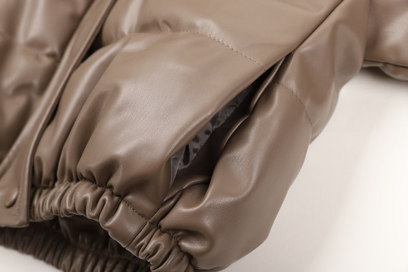 Belle Leather Puffer Jacket