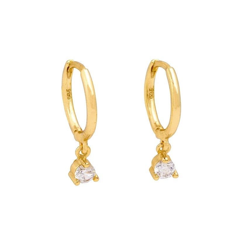 Belle Stainless Steel Crystal Hoop Earrings