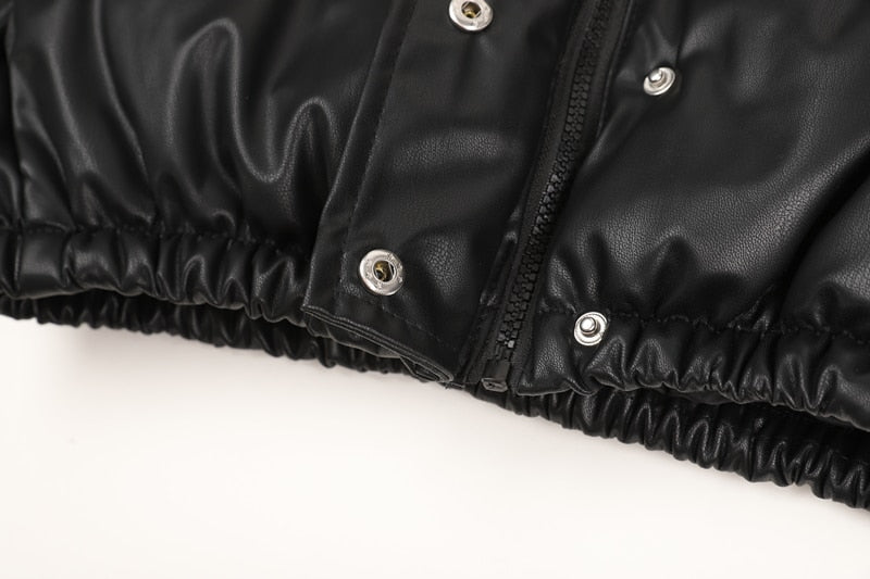 Belle Leather Puffer Jacket