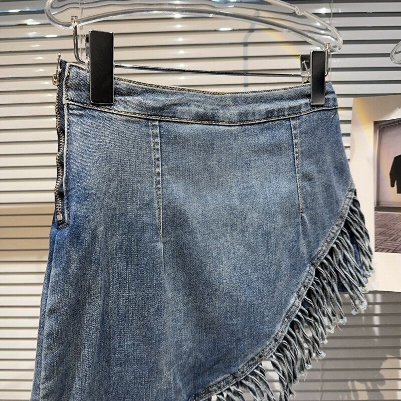 Belle Curved Denim Skirt