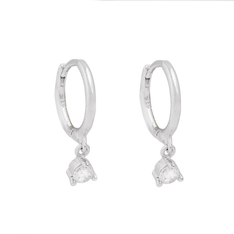 Belle Stainless Steel Crystal Hoop Earrings