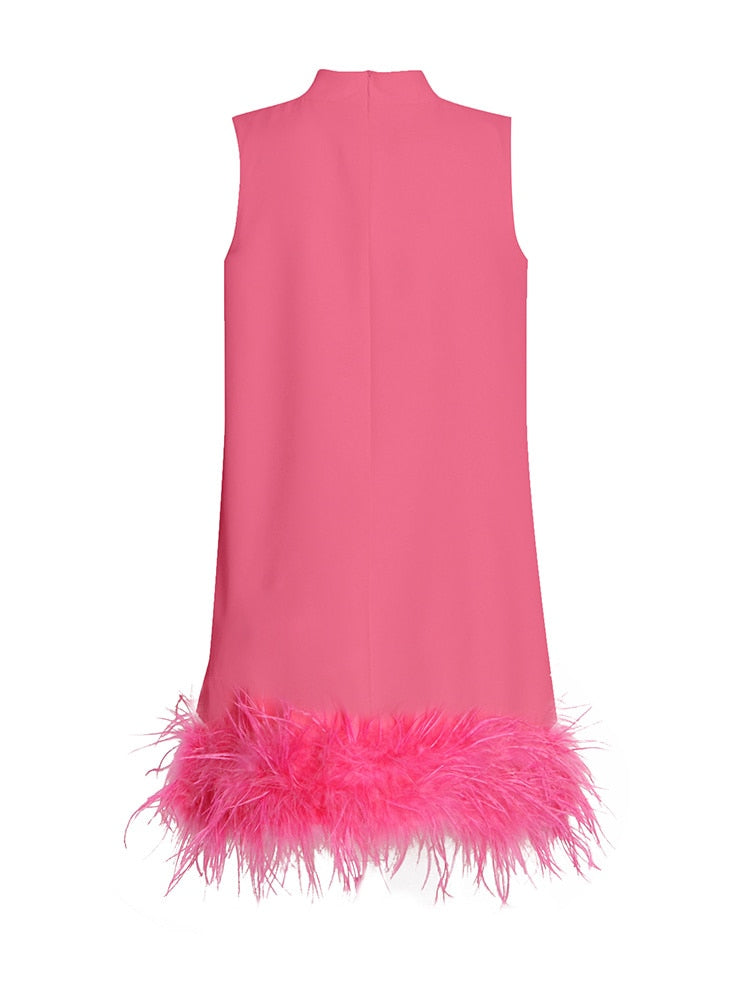 Belle Feather Fur Dress